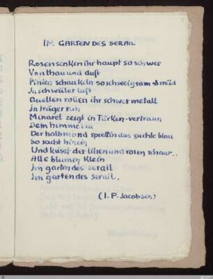 Im Garten des Serail : [SW XV: H2]; [SW XV, S. 55/141] / Jens P. Jacobsen