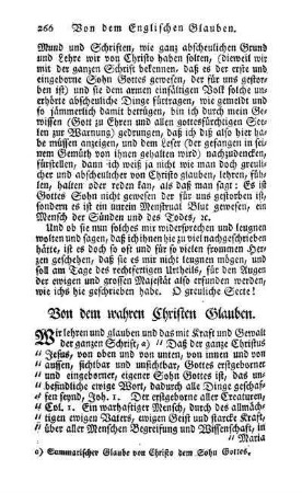 Von dem wahren Christen Glauben
