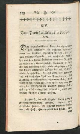 XIV. Vom Protestantismus insbesondere