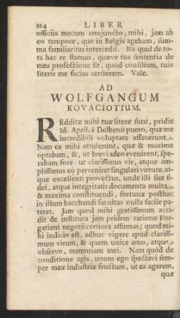 Ad Wolfgangum Kovaciotium.