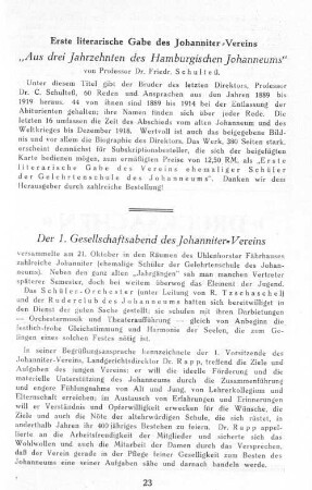 Der 1. Gesellschaftsabend des Johanniter-Vereins