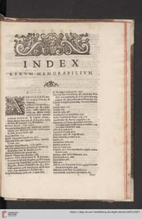 Index Rervm Memorabilivm