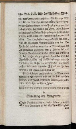 5. Einteilung der Bergarten