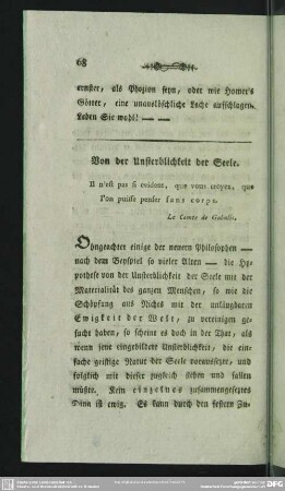 Von der Unsterblichkeit der Seele