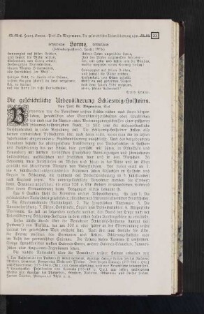 Die geschichtliche Urbevölkerung Schleswig Holsteins.