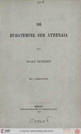 Die Burgtempel der Athenaia