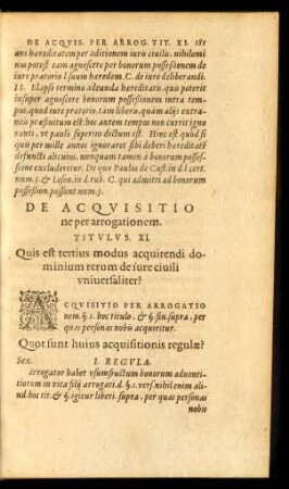 De Acquisitione per arrogationem Titulus. XI.