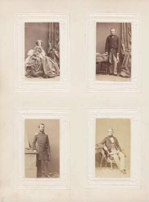 links oben: Unbekannt (Dame) rechts oben: Unbekannt (Herr) links unten: Großherzog Friedrich I. von Baden rechts unten: Unbekannt (Herr)