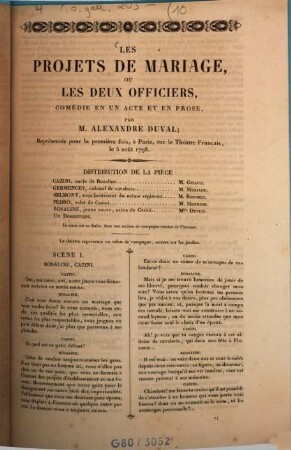 Les projets de mariage, ou les deux officiers : comédie en un acte et en prose