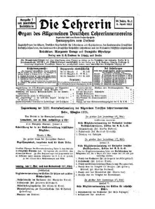 Tagesordnung der XIII. Generalversammlung des Allgemeinen Deutschen Lehrerinnenvereins : Posen, Pfingsten 1913