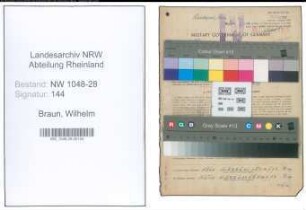 Entnazifizierung Wilhelm Braun , geb. 01.08.1904 (Fernmelder)