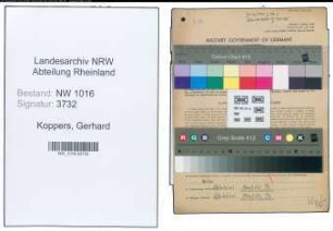 Entnazifizierung Gerhard Koppers , geb. 13.01.1919 (Student)