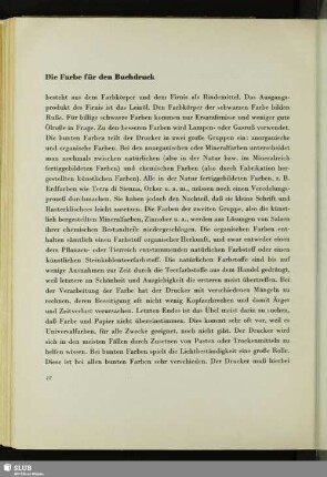 Die Farbe für den Buchdruck