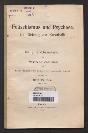 Fetischismus und Psychose : Ein Beitrag zur Kasuistik