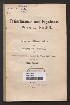 Fetischismus und Psychose : Ein Beitrag zur Kasuistik