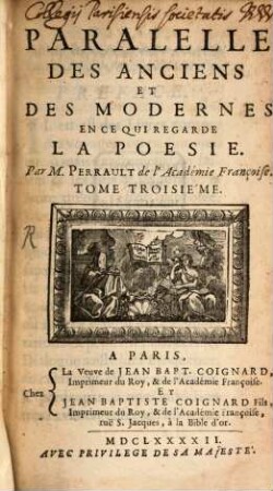 Paralelle Des Anciens Et Des Modernes, 3. La Poesie