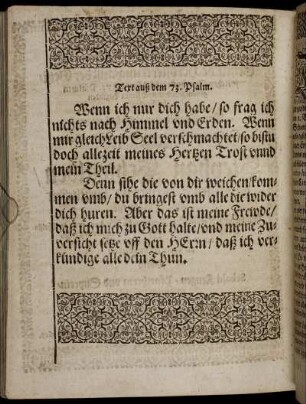 Text auß dem 73. Psalm.