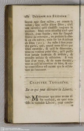 Chapitre Troisième. De ce qui peut déruire la Liberté