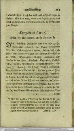 Dreyzehntes Kapitel. Ueber die Ausleerung durch Fontanelle