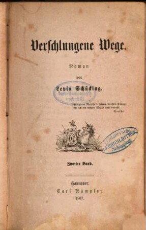 Verschlungene Wege : Roman, 2. Band