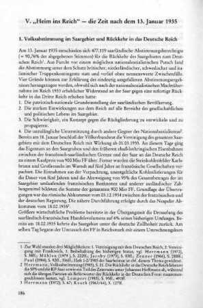 V. "Heim ins Reich" - die Zeit nach dem 13. Januar 1935