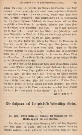 447-462 Die Bulgaren und die griechisch-schismatische Kirche: Fortsetzung