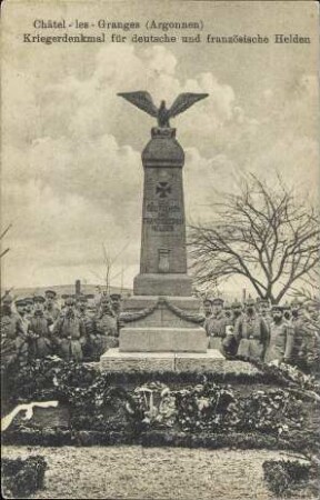 Châtel-les-Granges (Argonnen) - Kriegerdenkmal für deutsche und französische Helden