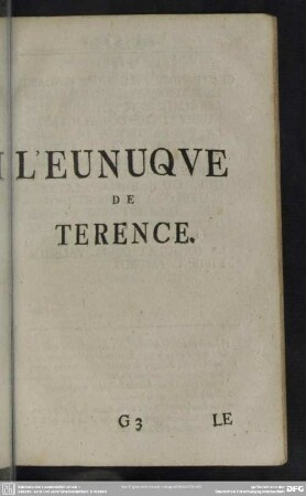 L' Eunuque De Terence