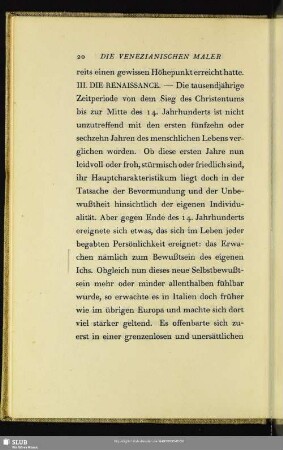 III. Die Renaissance