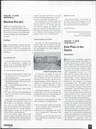 Finnland - 75 Jahre unabhängig, I: Machen Sie mit!