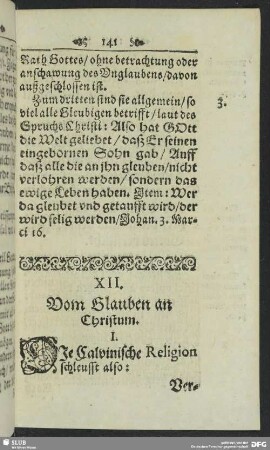 XII. Vom Glauben an Christum