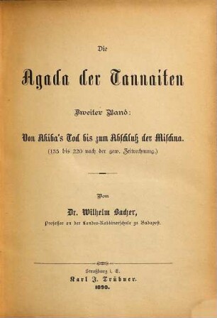 Die Agada der Tannaiten, 2