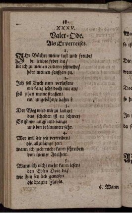 XXXV. Valet-Ode. Als Er verreiset