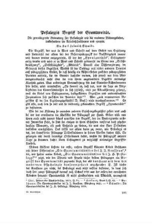 Pestalozzis Begriff der Spontaneität : die grundlegende Bedeutung für Pestalozzis wie die moderne Bildungslehre insbesondere Arbeitsschultheorie und -praxis