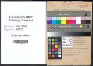 Entnazifizierung Albert Goetzen , geb. 26.04.1901 (Maschinist)