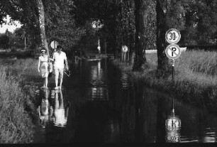 Wasserburg: Überschwemmte Straße