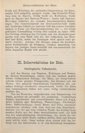 III. Bodenverhältnisse der Rhön.