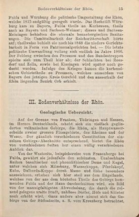 III. Bodenverhältnisse der Rhön.