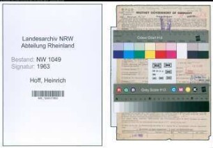 Entnazifizierung Heinrich Hoff , geb. 16.05.1890 (Gastwirt)