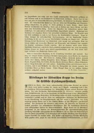 Mitteilungen der süddeutschen Gruppe des Vereins für christliche Erziehungswissenschaft