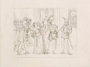 Zu Shakespeares "Othello", Blatt 8, 4. Akt, 1. Szene: Othello erhebt die Hand gegen Desdemona