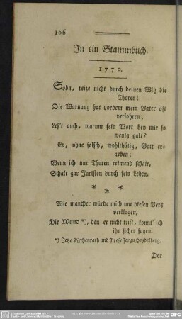 In ein Stammbuch. 1770