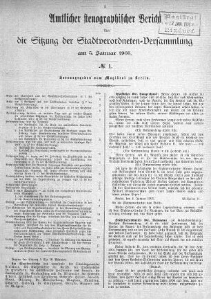 No. 1, 5. Januar 1905