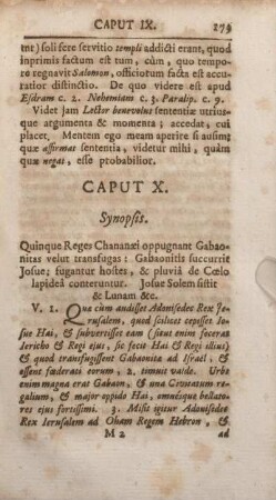 Caput X. Synopsis.