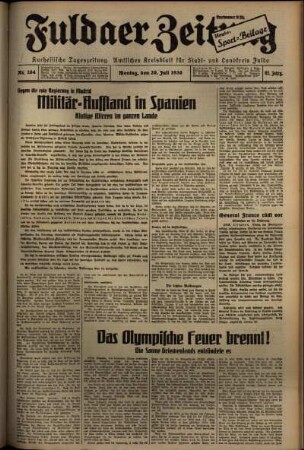 Ausgabe vom Montag, den 20. Juli 1936.