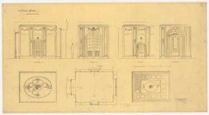 Wohnhaus Dr. Eduard Simon, Berlin: Eingangshalle: Grundriss, Decken- und Wandansichten