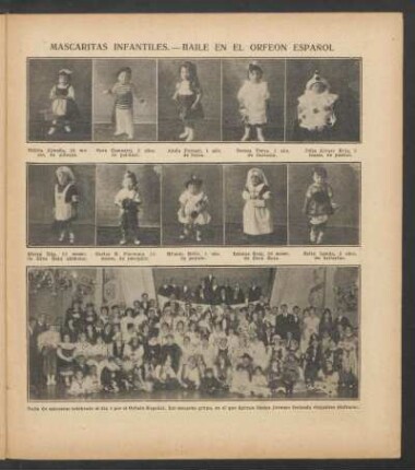 Mascaritas infantiles - Baile en el Orfeón Español - [Fotografías]