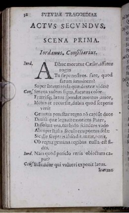 Scena Prima. Iordanus. Consiliarius