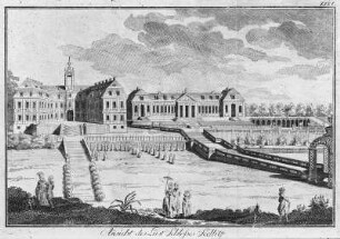 Heidenau-Großsedlitz, Ansicht des Lustschlosses : Ansicht des Lust Schlosses Sedlitz (um 1730)