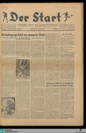 Der Start : das Forum der Jugend für politischen und geistigen Aufbau